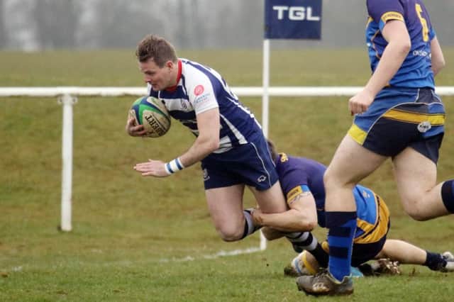 Tommy Gray scores Banbury Bulls' first try against Swindon