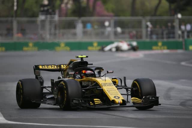 Carlos Sainz on his way to fifth spot for the Renault Sport F1 Team at the Baku City Circuit, Azerbaijan