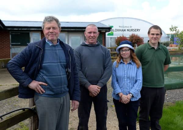 Bloxham Nursery stable conversion planning. From the left, John Wyatt, with staff, Darren Philpott, Laurelia d'Arcy Singer and Christopher Heath.