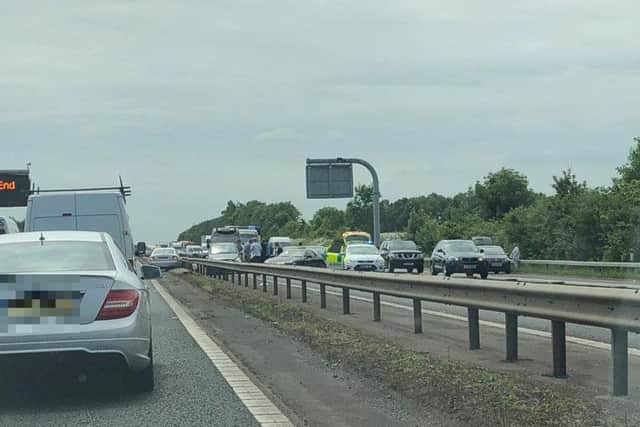 Traffic was held on both sides of the M40. Photo: @tim_templeman/Twitter