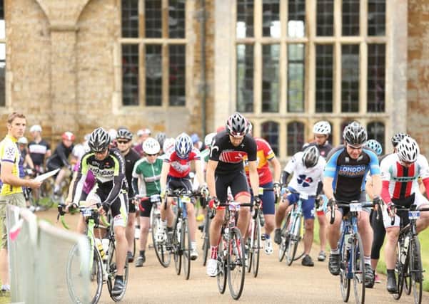 Cyclists head off in the Broughton Castle Cycling Sportive NNL-180618-154726001