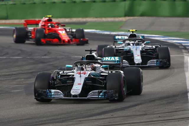 Lewis Hamilton leads Valtteri Bottas to a one-two finish in Sunday's German Grand Prix NNL-180725-104246002