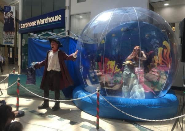 Marina the Mermaid and Pirate Percy in Castle Quay Shopping Centre