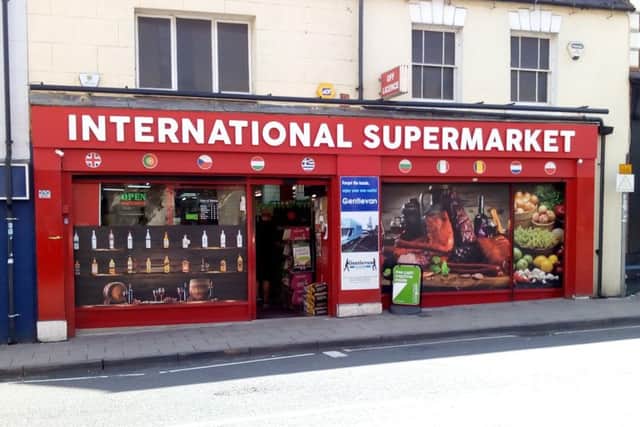 International Supermarket in Banbury's High Street where illegal tobacco products were seized  by Trading Standards officers in October 2017