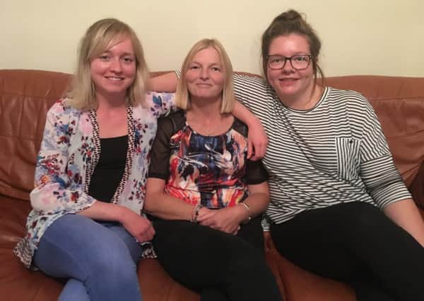 Valerie Pinfold (centre), who has benefitted from two liver transplants, with her two daughters Robyn (left) and Leah Dunbar NNL-180509-093005001