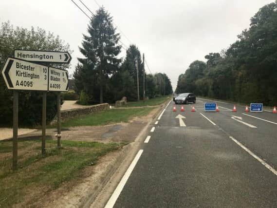 The A4905 Upper Campsfield Road was shut by police. Photo: Thames Valley Police