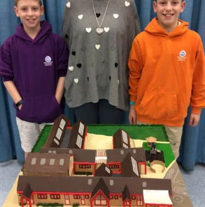 A model of the school was made by Evan and Morgan Wollerton