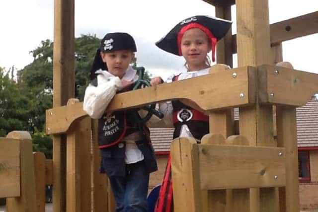 Look out,  look out, pirates about... in the new pirate ship