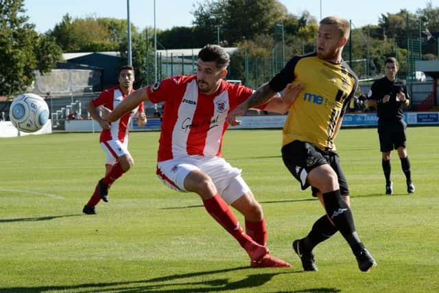 Brackley Town's Connor Hall thwarts another Marine attack