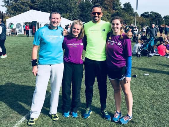 The team from Finders Keepers' Banbury office after finishing the Oxford Half Marathon. (L-R) Henry Brown, Posy Spencer, Richard Goodwin and Celia Howells. Photo: Richard Goodwin