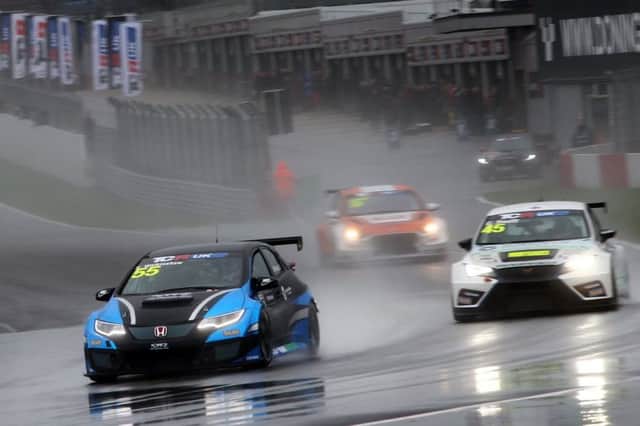 Sean Walkinshaw copes with the wet conditions in the SWR Honda Civic