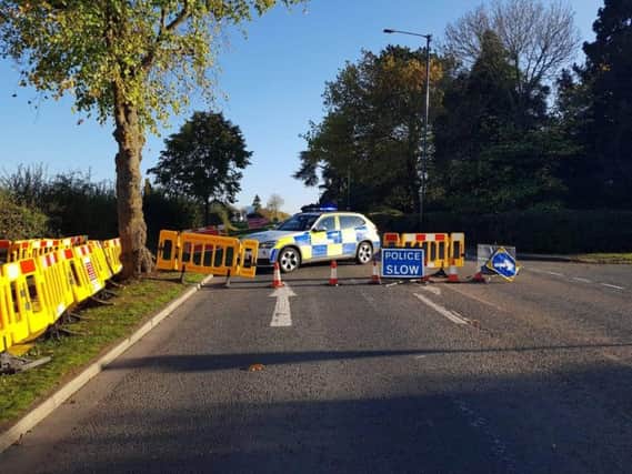 The A3400 is shut from Shipston to Burmington after a crash. Photo: Warwickshire Police