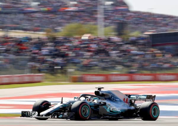 Lewis Hamilton on his way to third place in Sunday's US Grand Prix