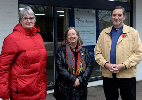 Left to right, Banbury United Reformed Church ministers Jenny Snashall, Lynda Spokes and Barrie Cheetham outside the new home on Calthorpe Street