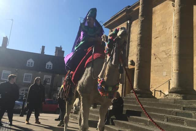 The camel stood proudly outside Chipping Norton Town Hall