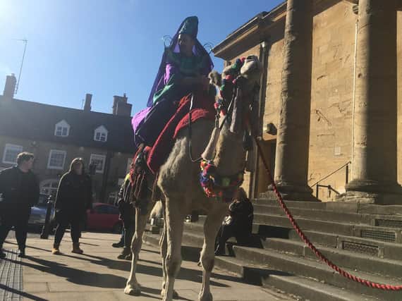 The camel stood proudly outside Chipping Norton Town Hall