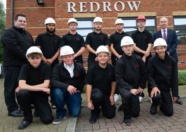 Ian Randall - Redrow's Learning and Development Co-ordinator with Redrow MD. John Mann and the new crop of apprentices ready to start at the company.
September 11 2018


Matthew Power Photography
www.matthewpowerphotography.co.uk
07969 088655
mpowerphoto@yahoo.co.uk
@mpowerphoto