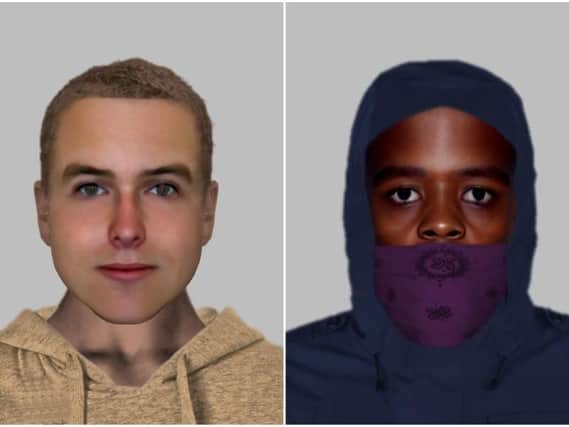 The two men police wish to speak to about the robbery in an alleyway off Woodgreen Avenue on October 18. Photo: Thames Valley Police