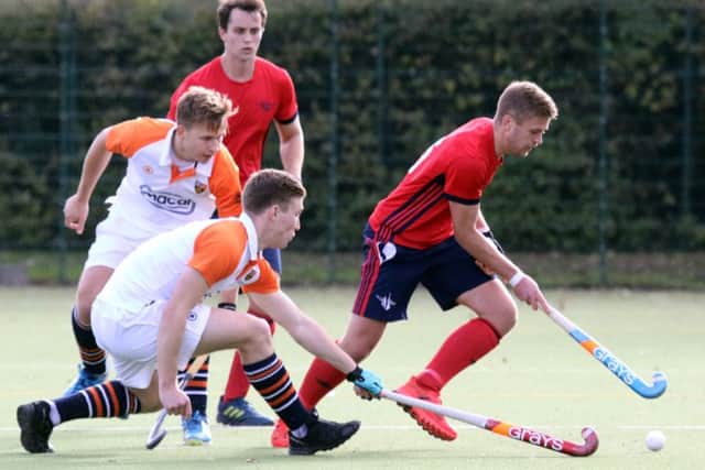 Banbury's Pete Lamb comes away with the ball against Old Cranleighans