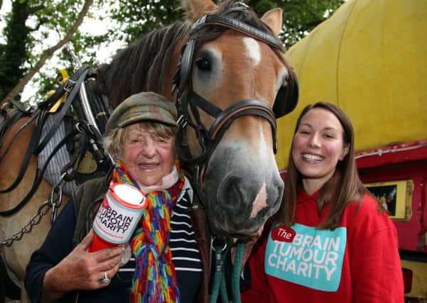 Daisy Sadler returns home to Tadmarton from five-month trip to Scotland in her horse-drawn wagon raising money for The Brain Tumour Charity greeted back by Steph Bird