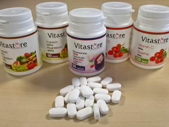 The Vitastore food supplement pills were found to be up to 99 per cent deficient of the ingredients advertised. Photo: Oxfordshire County Council