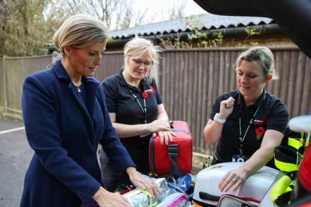 The Countess of Wessex is shown the new equipment at the Air Ambulance's new HQ (courtesy Mark Lord Photography) NNL-180911-142439001