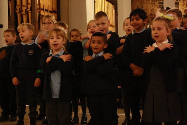 St Mary's Primary School pupils sang as part of their performance. Photo: Jennifer Payne