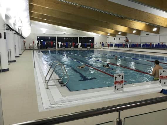 The first swimmers enjoy the new swimming pool at Brackley Leisure Centre. Photo: South Northamptonshire Council