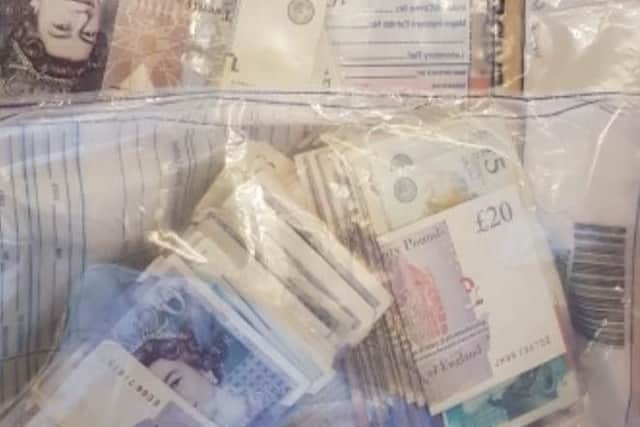 Large amounts of cash were seized