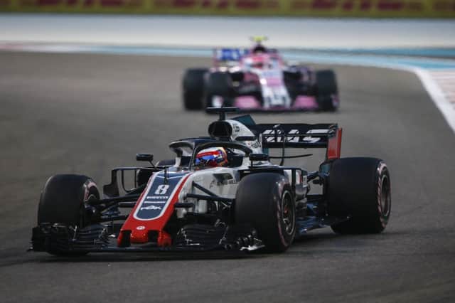 Romain Grosjean on his way to ninth place in Sunday's Grand Prix