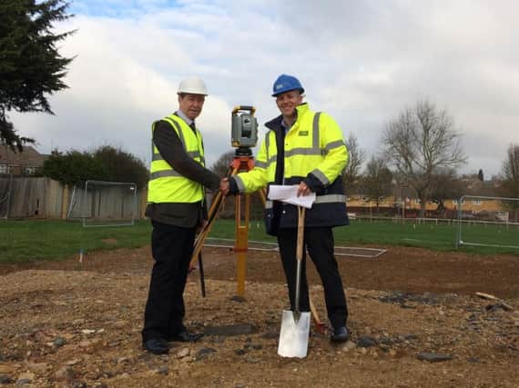 Peter Meadows from Cherwell District Council and Steve Keynes from Edgar Taylor as work begins on The Hill. Photo: Cherwell District Council