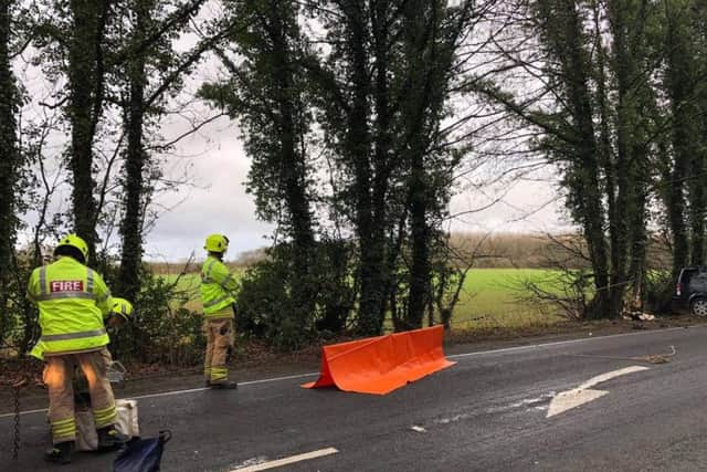 Firefighters at the scene of the accident. Photo: Oxfordshire Fire and Rescue Service