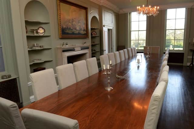 Thorpe Manor, Thorpe Mandeville, renovations. The dining room featuring a bespoke 30 seat dining table. NNL-190801-131630009