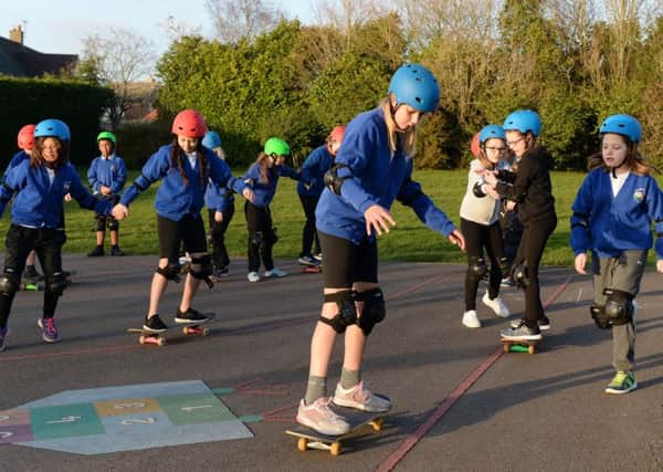 Newbottle and Charlton Primary School 5th and 6th year skateboarders. NNL-190801-162938009