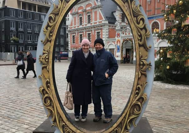 Roger Corke and his wife Lynn on their costly festive trip to Latvia for a Christmas market in December