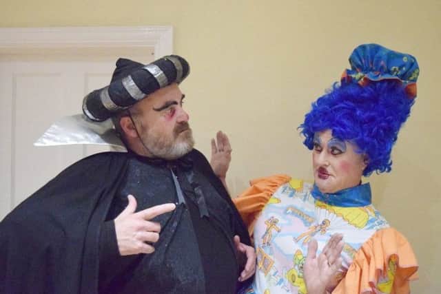Brackley Players pantomime Aladdin, February 2019. Jim Howson as Abanazar and Ian Bell as Widow Twankey PNL-190121-111041004