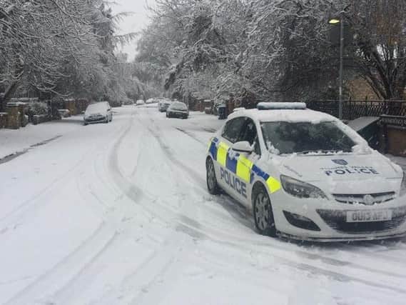 Thames Valley Police road unit urged people to take care in the snow. Photo: Twitter