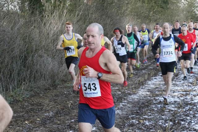 Simon Piper leading Cherwell Runners home in Sunday's meeting. Photo: Barry Cornelius