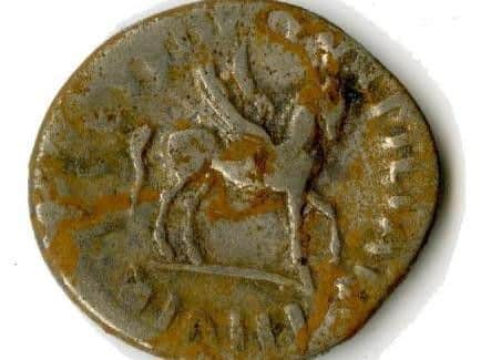 One of the silver denarii coins. Photo by Warwickshire County Council.