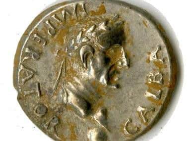 One of the silver denarii coins. Photo by Warwickshire County Council.