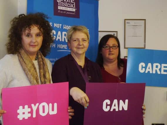 Staff from Home Instead Senior Care North Oxfordshire launch the You Can Care campaign