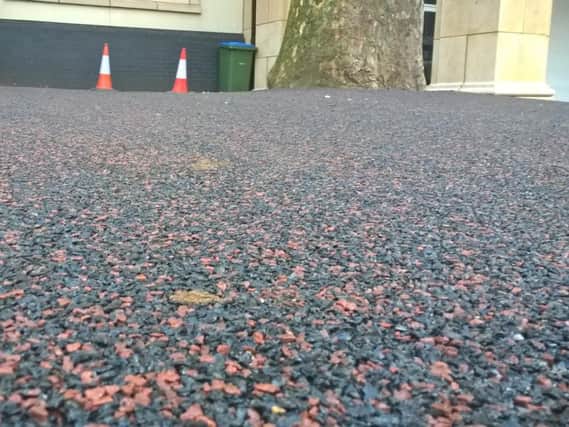 'Flexi-pave' has been used around trees in Banbury town centre to replace the old block paving. Photo: Oxfordshire County Council
