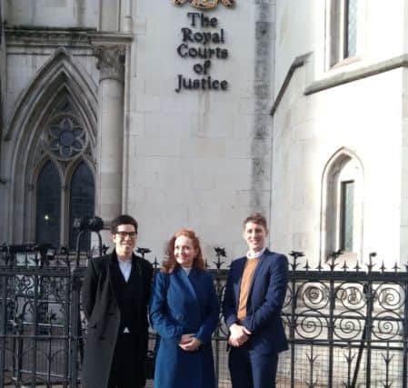 Leon Glenister, Samantha Broadfoot QC and solicitor Rowan Smith of  Leigh Day NNL-190315-133437001