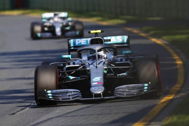 Valtteri Bottas leads Lewis Hamilton on his way to winning Sunday's Australian Grand Prix. Photo: LAT Images