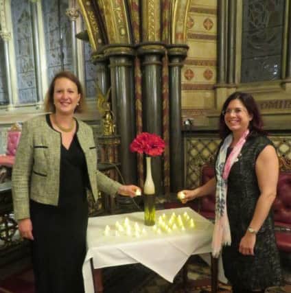 MP Victoria Prentis and Oxfordshire Sands chair Karen Hancox.