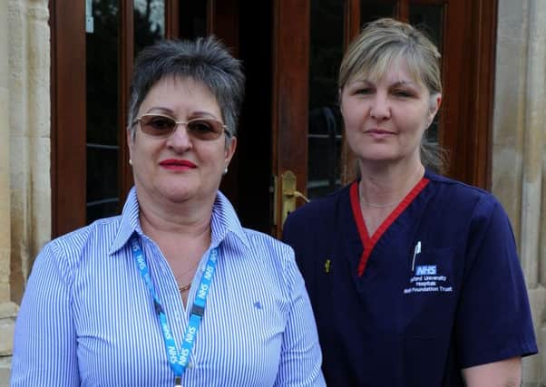 The Horton Hospital, Banbury, staff reps on the North Oxon stakeholders group, Community Partnership Network. Left, Yolanda Jacob and right, Michele Brook. NNL-190705-111022009