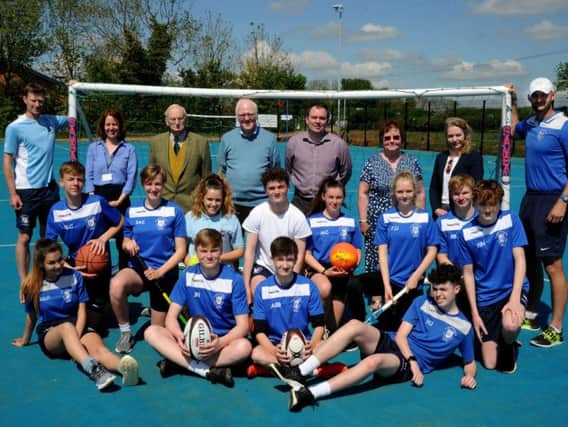 The Warriner School's MUGA opened today with pupils and beneficiaries attending the event