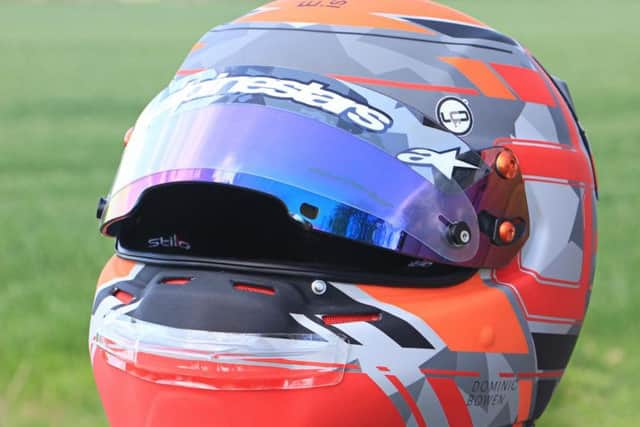 A closer look at Dominic Bowen's helmet