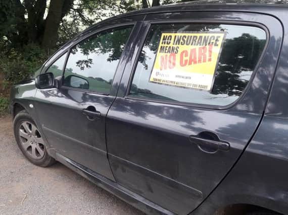 Police seized a car for having no insurance in Banbury. Photo: Thames Valley Police/Twitter