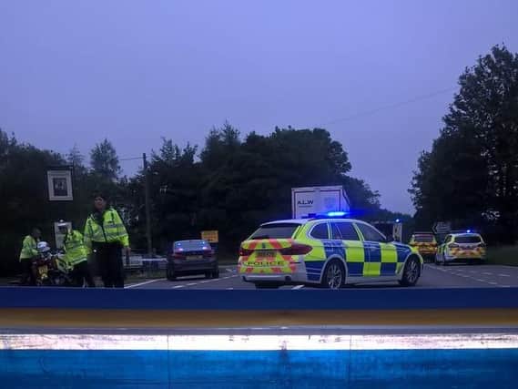 Emergency services at the scene of the crash on the A44 near Woodstock. Photo: Thames Valley Police/Twitter